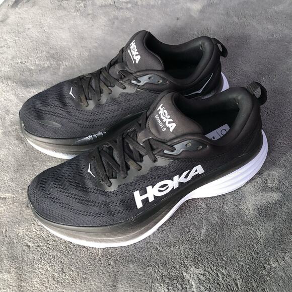 Hoka One One Men\'s Bondi 8‎ Black/White Running Shoes 1127952 BWHT Size 10 B main image 11